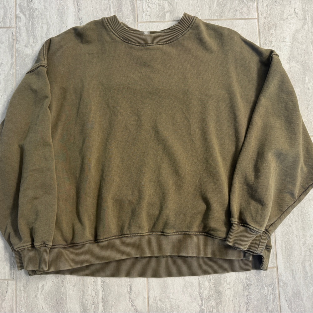 FP Movement by Free People Olive Green Crewneck Sweatshirt